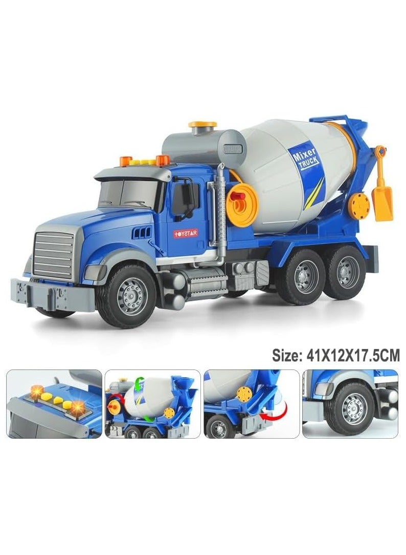 Soofam 15" Large Construction Mixer Truck Toy, Toddler Trucks Toys with Lights and Sounds, Kids Toys for 3 4 5 6 7 Years Old Boys, Construction Vehicles for Kids Toddlers Gifts - Image 4
