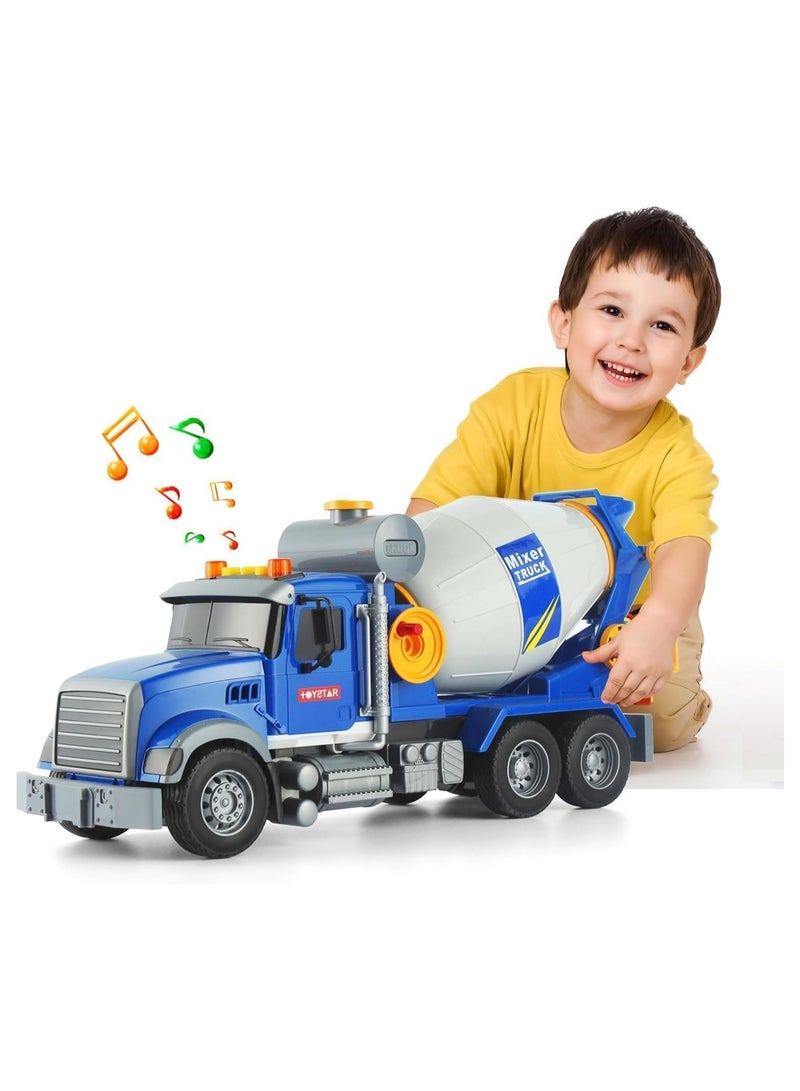 Soofam 15" Large Construction Mixer Truck Toy, Toddler Trucks Toys with Lights and Sounds, Kids Toys for 3 4 5 6 7 Years Old Boys, Construction Vehicles for Kids Toddlers Gifts - Image 5