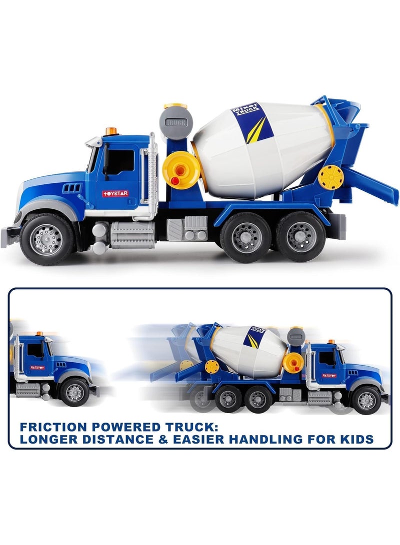 Soofam 15" Large Construction Mixer Truck Toy, Toddler Trucks Toys with Lights and Sounds, Kids Toys for 3 4 5 6 7 Years Old Boys, Construction Vehicles for Kids Toddlers Gifts - Image 3