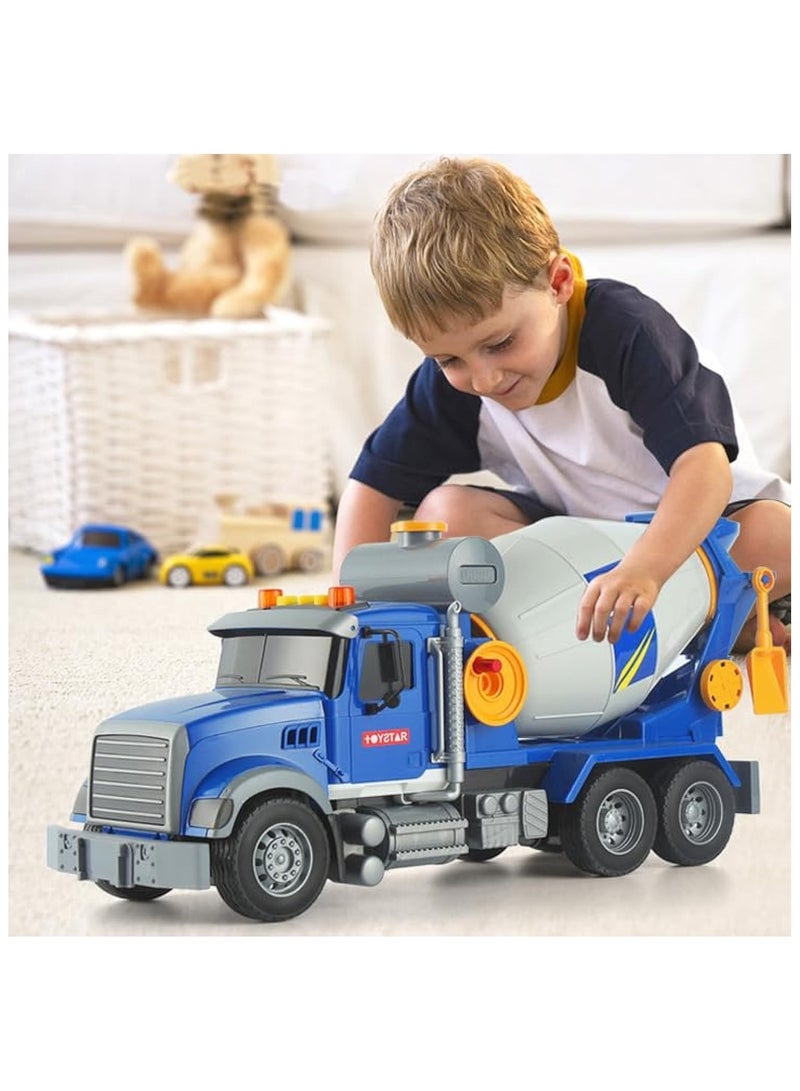 Soofam 15" Large Construction Mixer Truck Toy, Toddler Trucks Toys with Lights and Sounds, Kids Toys for 3 4 5 6 7 Years Old Boys, Construction Vehicles for Kids Toddlers Gifts - Image 1