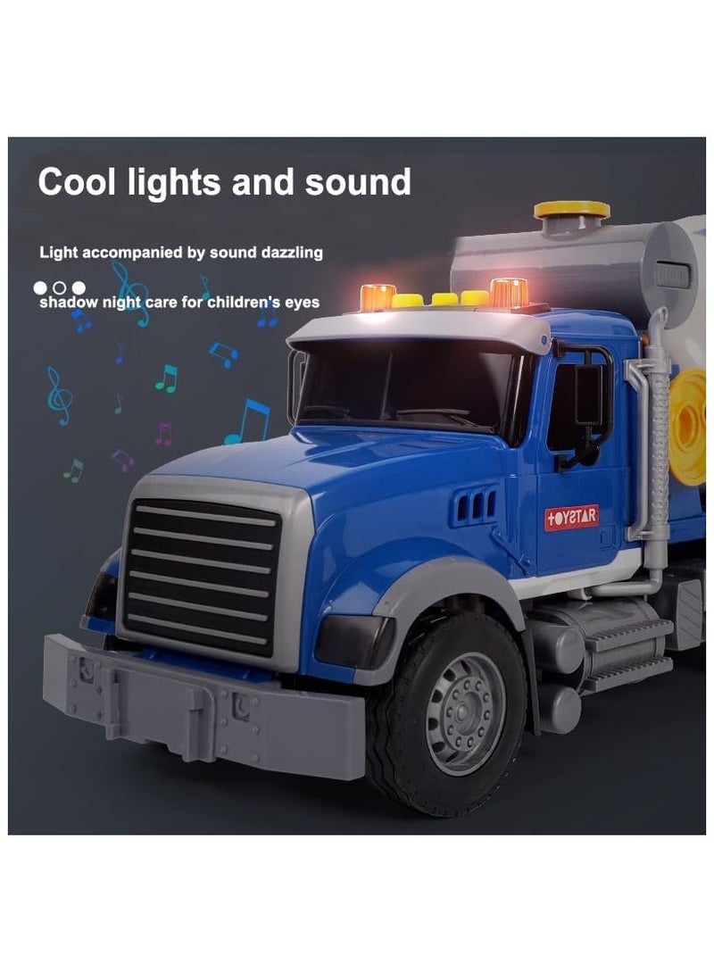 Soofam 15" Large Construction Mixer Truck Toy, Toddler Trucks Toys with Lights and Sounds, Kids Toys for 3 4 5 6 7 Years Old Boys, Construction Vehicles for Kids Toddlers Gifts - Image 2