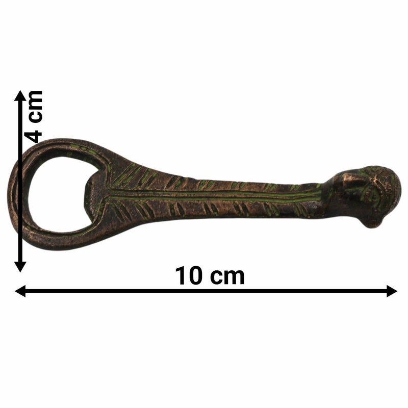 Bhunes Brass Bastar Art Bottle Opener Tribal Handmande OpenerGold 4 Inch 1 Piece - Image 4