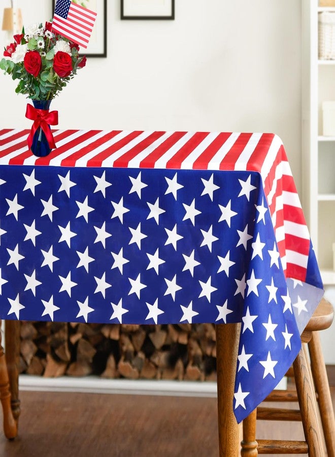 UNIIDECO 3 Pack Patriotic Tablecloth 4th of July Tablecloth Disposable Plastic American Flag Tablecloth Table Covers for Patriotic Decorations Independence Day, Flag Day, Memorial, Veterans (54 x 108 Inches) - Image 1
