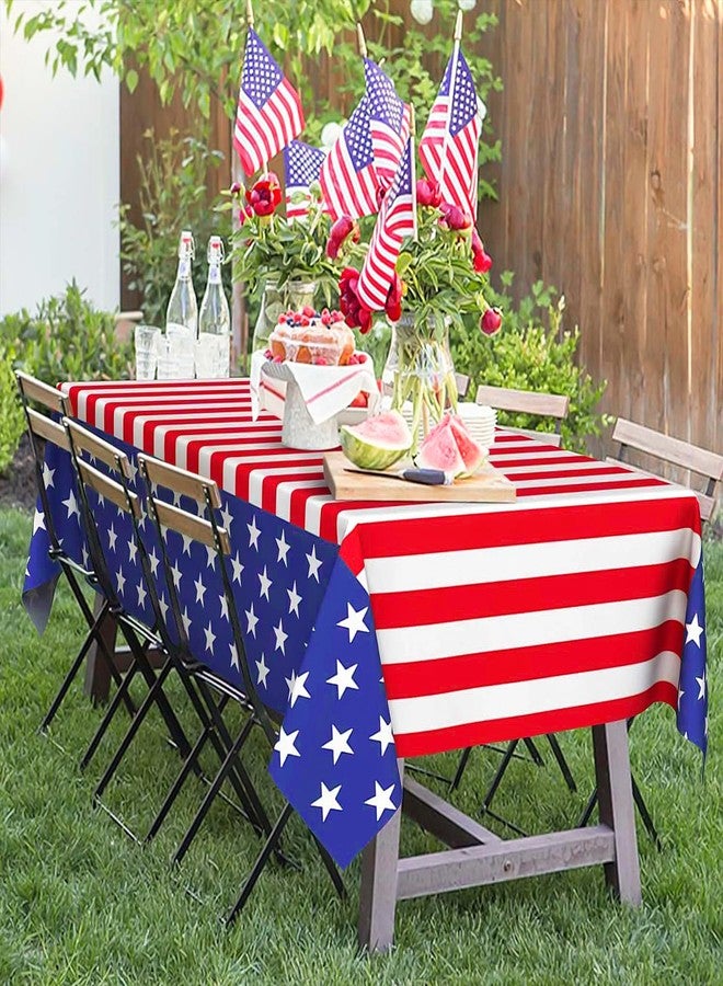 UNIIDECO 3 Pack Patriotic Tablecloth 4th of July Tablecloth Disposable Plastic American Flag Tablecloth Table Covers for Patriotic Decorations Independence Day, Flag Day, Memorial, Veterans (54 x 108 Inches) - Image 4
