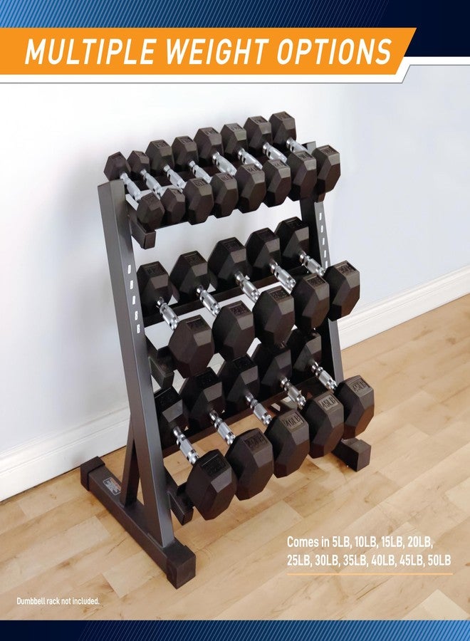 Marcy Classic Rubber Hex Dumbbell with Knurled Grip for Strength Training and Bodybuilding 5-lbs Single Dumbbell IBRH-005 - Image 4