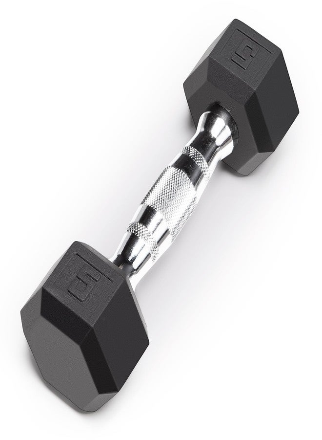 Marcy Classic Rubber Hex Dumbbell with Knurled Grip for Strength Training and Bodybuilding 5-lbs Single Dumbbell IBRH-005 - Image 1