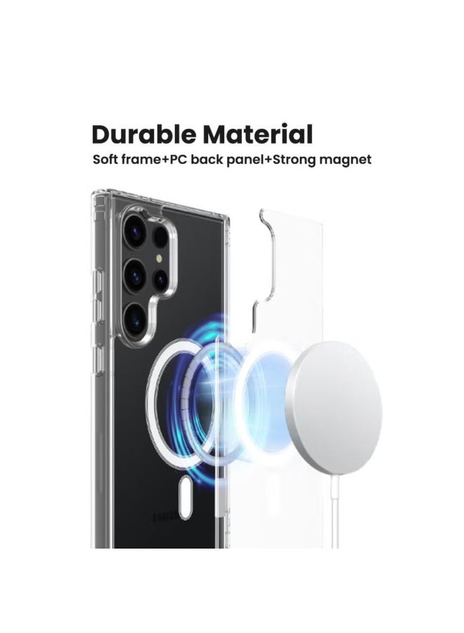 RADSUN Clear Magnetic Shockproof Case Cover for Galaxy S25 Ultra – Transparent Slim Protective Case with Strong Magnetic Adsorption & Drop Protection - Image 2