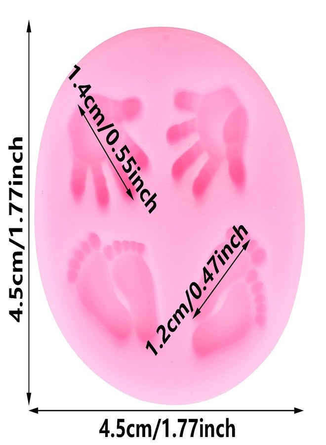 YIHUOMOLDS Baby Silicone Fondant Molds Baby Foot Fondant Mold Baby Hand Silicone Molds For Baby Shower Cake Decorating Cupcake Topper Chocolate Candy Gum Paste Polymer Clay - Image 2