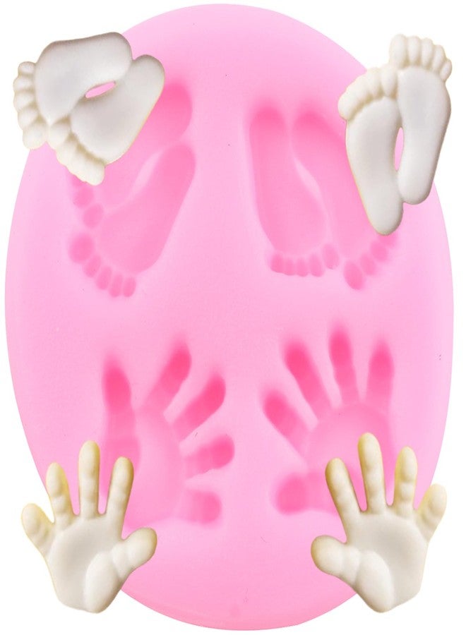 YIHUOMOLDS Baby Silicone Fondant Molds Baby Foot Fondant Mold Baby Hand Silicone Molds For Baby Shower Cake Decorating Cupcake Topper Chocolate Candy Gum Paste Polymer Clay - Image 1