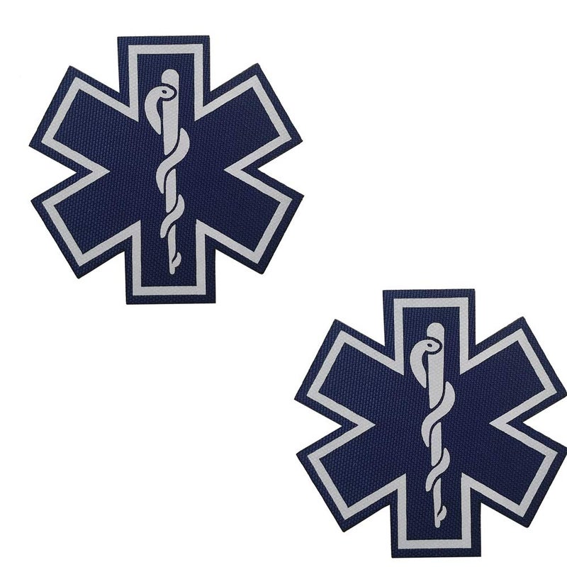 2PCS Reflective Medic Patches with Hook Loop Backing for Clothes 276 Inch