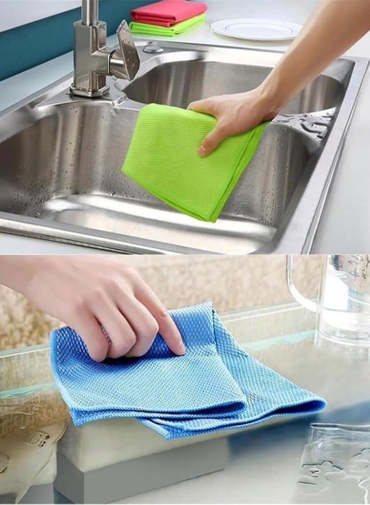 Bukela Streak-Free Miracle Cleaning Cloths Reusable, Multipurpose Streak Free Miracle Cleaning Cloths, Fish-Scale Streak Free Glass Cleaning Cloth, for Glass, Dishes, Mirrors ( 25 * 25cm) - Image 3