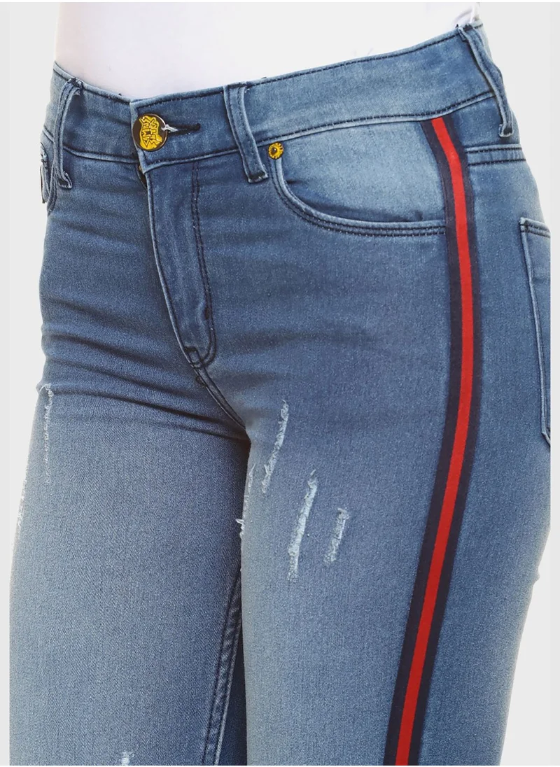 Campus Sutra Jeans with Side Stripes