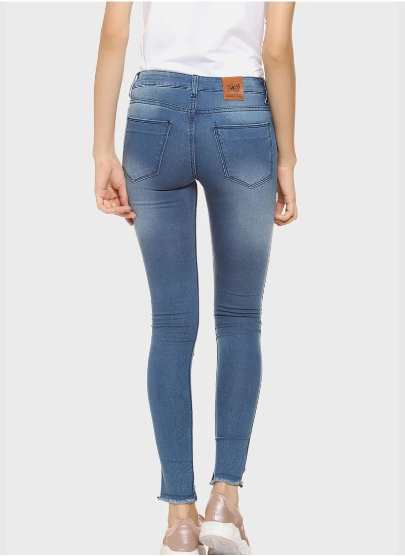Campus Sutra Jeans with Side Stripes