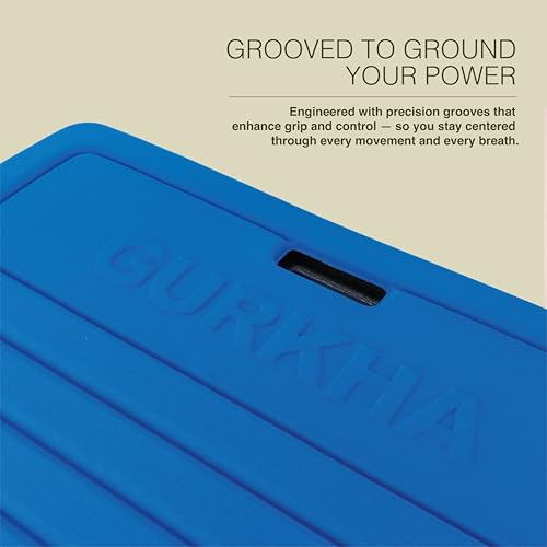 Gurkha 13mm GURKHA Foldable Performance Yoga Mat for Men & Women | Non-Slip, India’s First Foldable Extra-Cushioned Mat for Yoga, Pilates, HIIT & Floor Workouts | Portable, Durable & Lightweight Fitness Mat - Naked Lightning (Blue) | 170 cms x 70 cms - Image 5