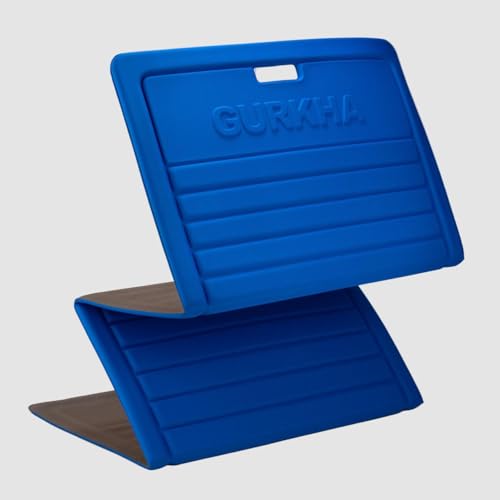 Gurkha 13mm GURKHA Foldable Performance Yoga Mat for Men & Women | Non-Slip, India’s First Foldable Extra-Cushioned Mat for Yoga, Pilates, HIIT & Floor Workouts | Portable, Durable & Lightweight Fitness Mat - Naked Lightning (Blue) | 170 cms x 70 cms - Image 1