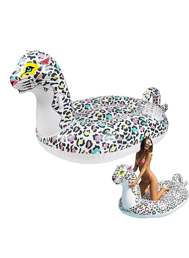 KASTWAVE Pool Float For Adults Inflatable Giant Pool Lounge Swimming Pool Leopard Shape Inflatable Mount Floating Row Thickened Inflatable Pool Float Summer Water Pool Toys - Image 1
