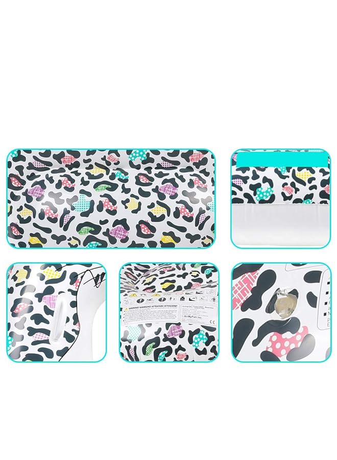 KASTWAVE Pool Float For Adults Inflatable Giant Pool Lounge Swimming Pool Leopard Shape Inflatable Mount Floating Row Thickened Inflatable Pool Float Summer Water Pool Toys - Image 5
