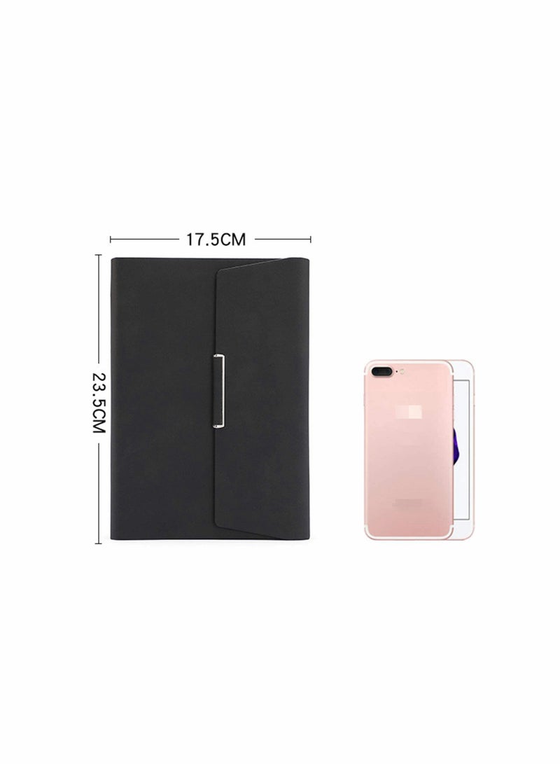 A5 3-Folds Loose-Leaf Notebook, Portable Business Diary for Office Use, 235 * 175mm (Elegant Black) - Perfect for Professionals & Students - Image 2