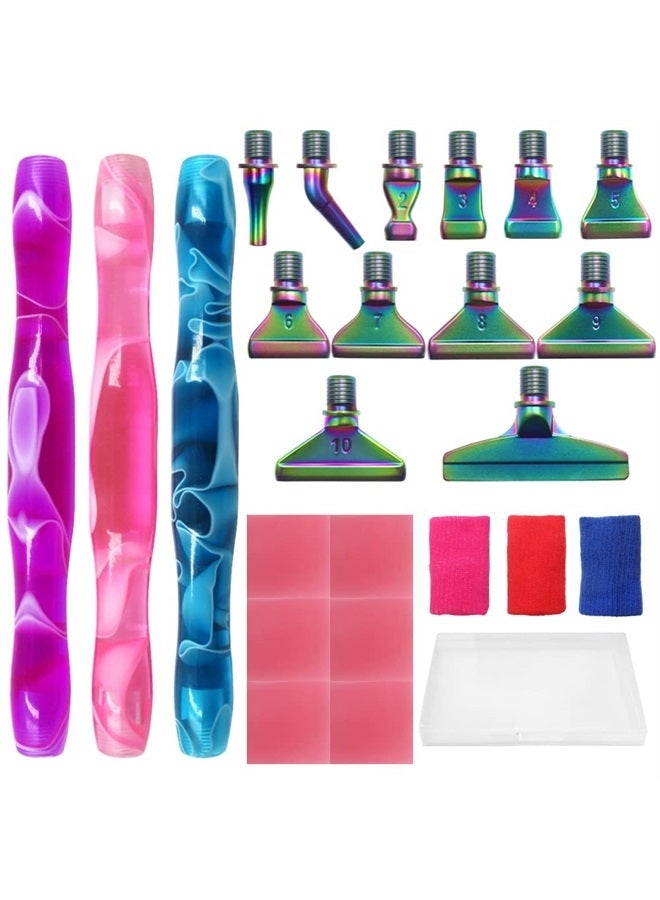 SENHAI 24 pcs Diamond Painting Pen Kits, SENHAI Diamond Art Pens Metal Tips Screw Thread Tips Diamond Art Painting Pen 5D Diamond Art Painting Accessories Tools for DIY Painting Crafts - Image 1