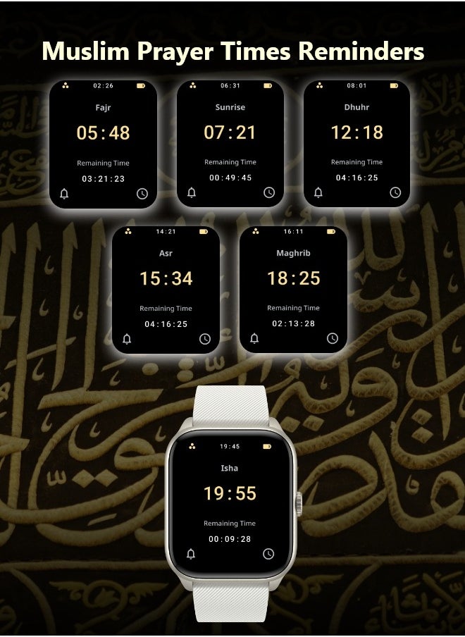 iQIBLA - QURAN SMART WATCH Full Quran Recitation | Prayer Times Reminders | Daily Azkar | Hijri Calendar | HR & SPO2 Monitoring | Bluetooth Call - Image 1