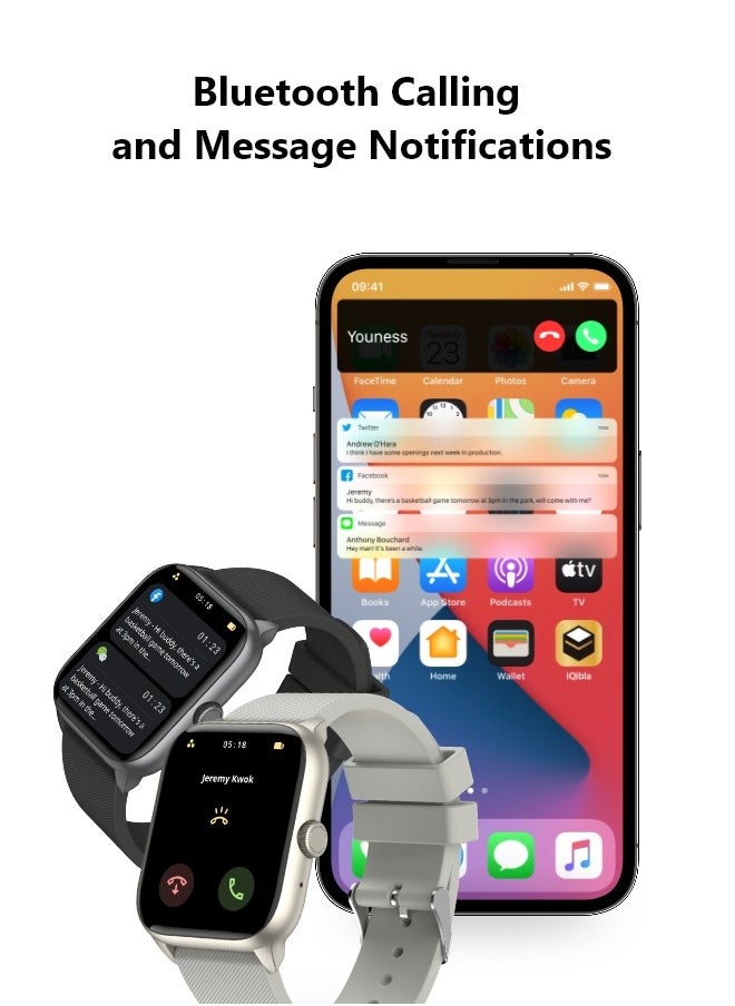 iQIBLA - QURAN SMART WATCH Full Quran Recitation | Prayer Times Reminders | Daily Azkar | Hijri Calendar | HR & SPO2 Monitoring | Bluetooth Call - Image 1