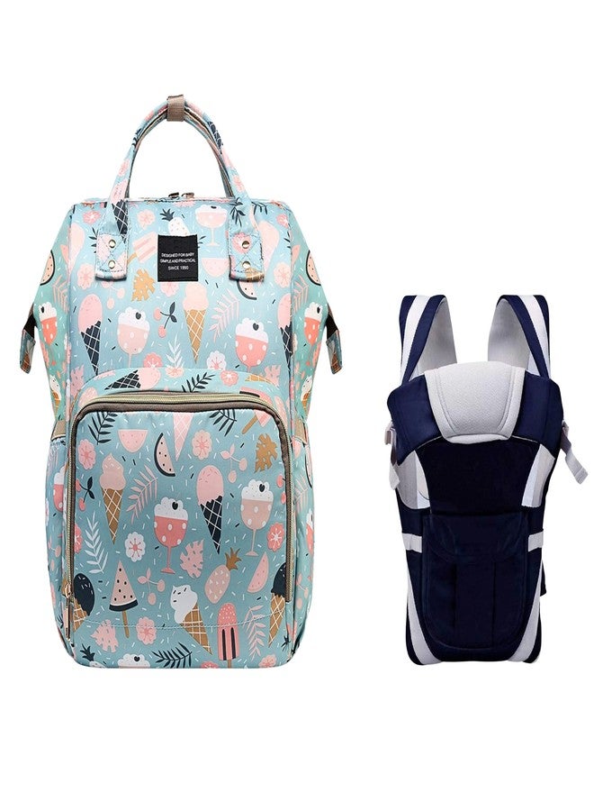 Tip 'n' Top Premium Baby Diaper Bag for Mother + Blue Baby Carrier, Baby Diaper bag (Green) Pack of 2 - Image 1