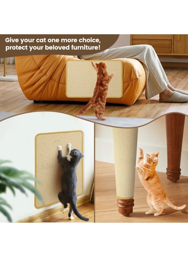 Arabest Cat Scratcher Mat, Natural Sisal Cat Scratch Pad, 23.6 X 15.7 Inch Horizontal Floor Beige Scratching Pads Rug for Indoor Cats, Furniture Protector for Couch, Carpets & Sofas, Grinding Claws Nails - Image 5