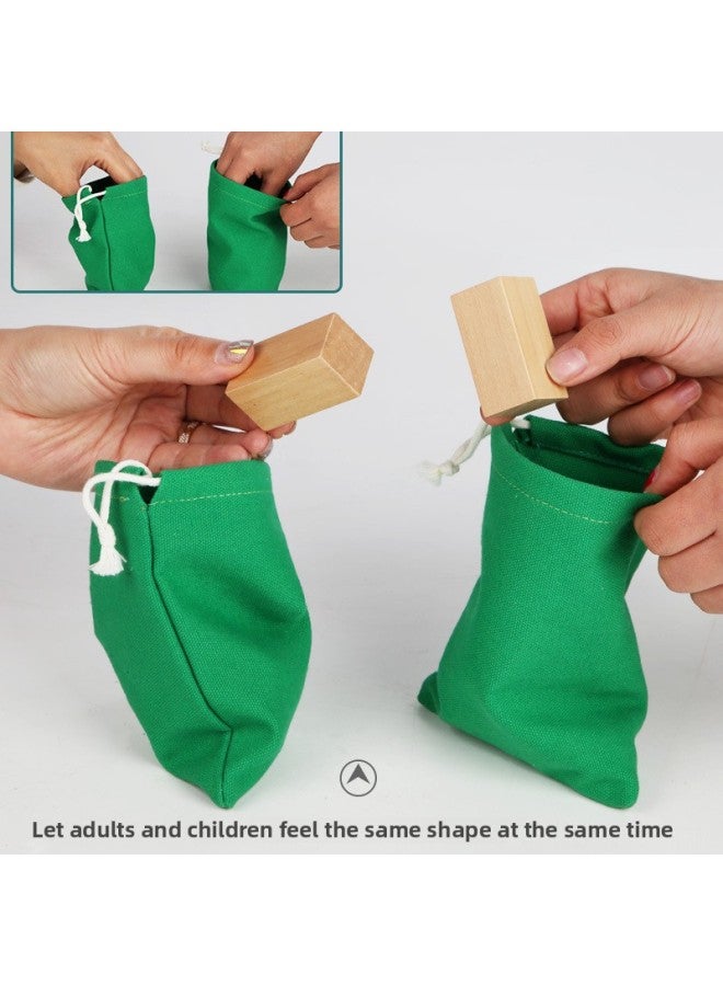 Montessori Mystery Bag Children's Early Education Geometric Shape Cognition Wooden TikToy-Color:HBR-teaching Aids  - Image 4