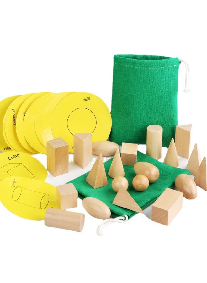 Montessori Mystery Bag Children's Early Education Geometric Shape Cognition Wooden TikToy-Color:HBR-teaching Aids  - Image 2