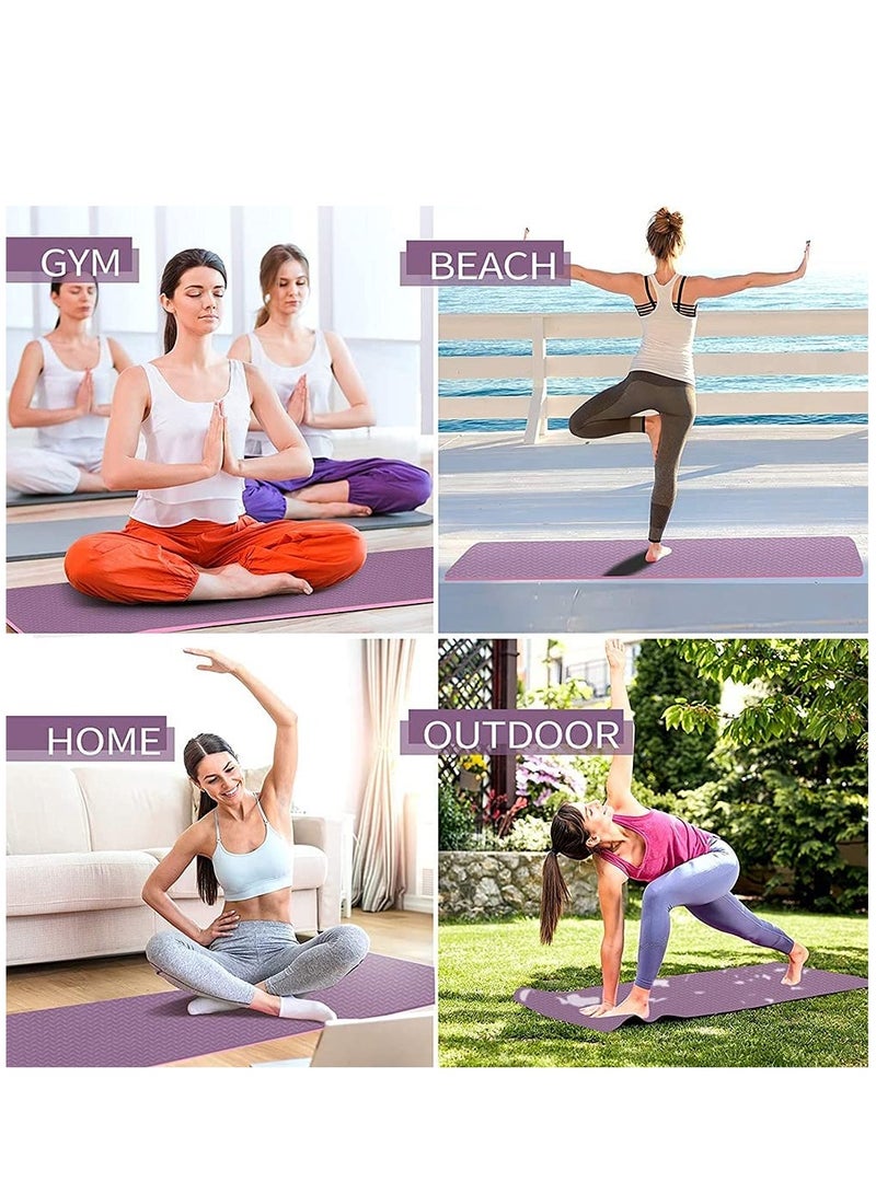 Maston Anti-Slip Exercise Mat TPE Eco Friendly Fitness Mat for Pilates Non Slip Yoga Mat (6mm) - Image 4