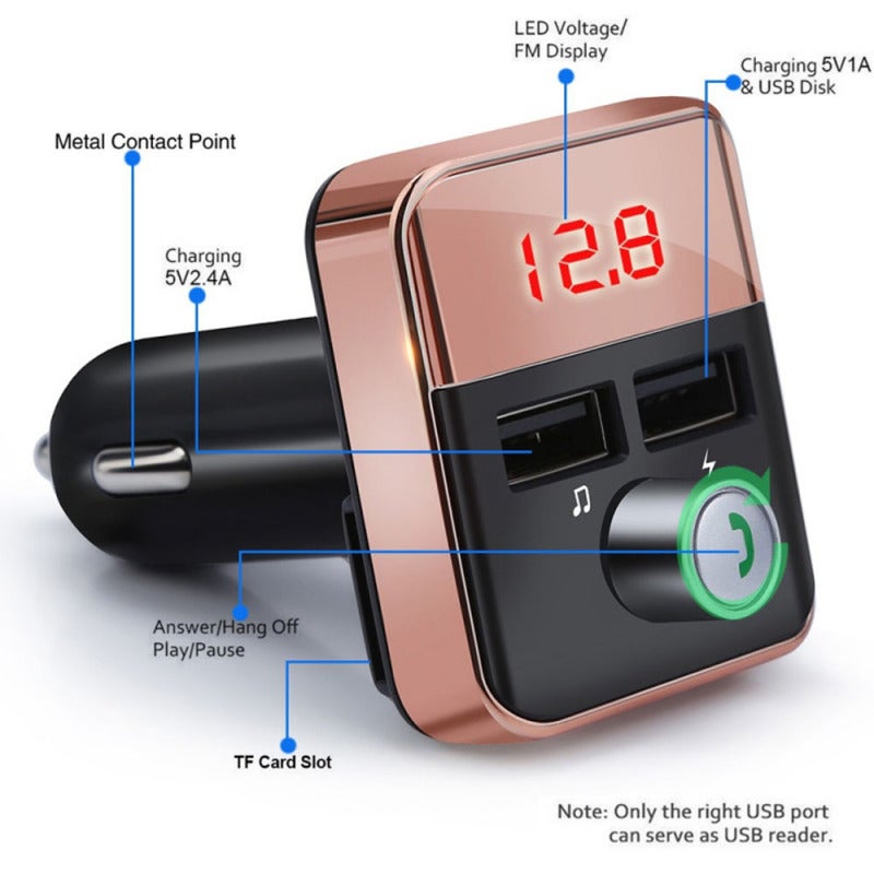 Car MP3 Player Silver Bt Wireless Connection - High-Fidelity Sound Quality Fm Transmitter for 12-24V Car Models - Image 5