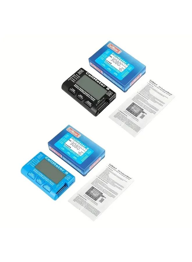 Blue 8 in 1 Portable RC Battery Tester LCD Display 36V Safe Range for RC Cars Drones - Image 5