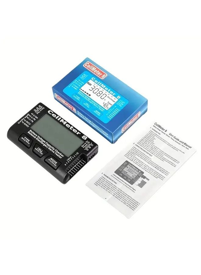 Blue 8 in 1 Portable RC Battery Tester LCD Display 36V Safe Range for RC Cars Drones - Image 4