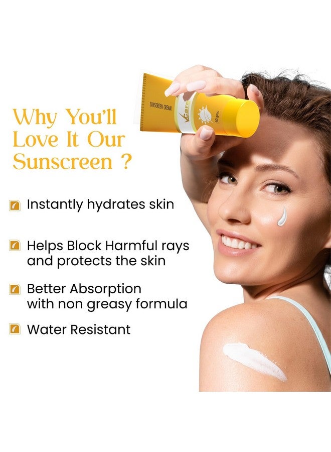 VCare Sunscreen Spf 30 Matte Cream 50G For Women & Men For All Skin Types (White) - Image 2