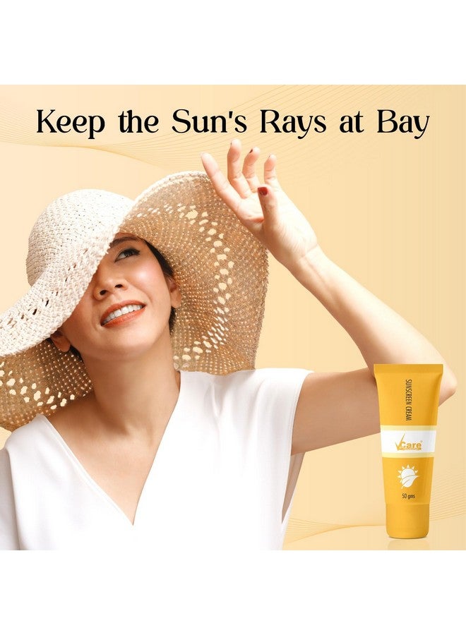 VCare Sunscreen Spf 30 Matte Cream 50G For Women & Men For All Skin Types (White) - Image 5