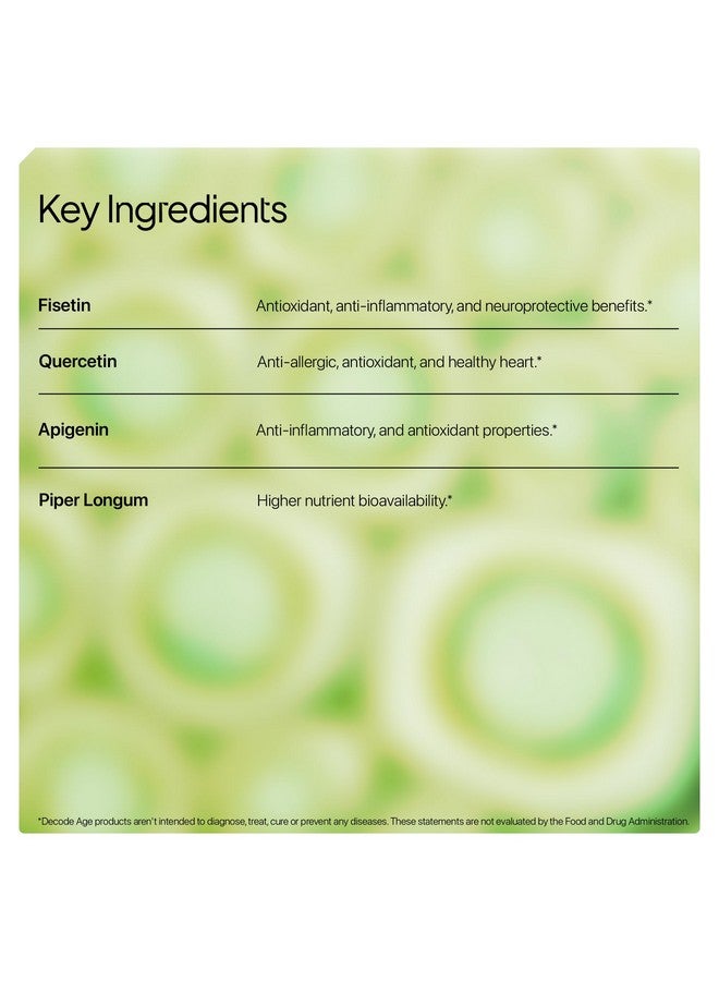 Decode Age Senolytic Activator SeneVit Blend of Fisetin, Apigenin For Immune Support | Healthy Ageing | Anti-Inflammatory | Cellular Health | Skin Health| Joint Health (30 Vegan Capsules), 100 grams - Image 3