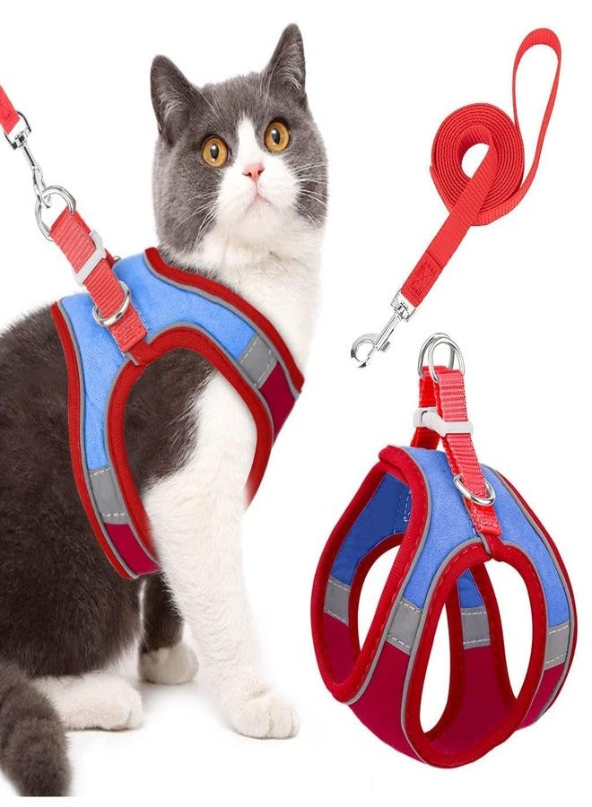 ATETO Cat Harness with Leash for Walking|| Adjustable Soft Faux Kitten Vest Harness|| with Safety Reflective Strip|| Pet Walking Leash for Outdoor(Pack of 1). - Image 1