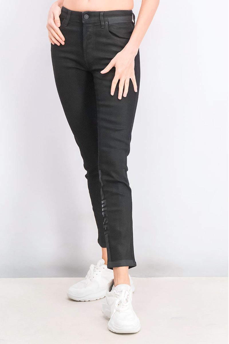 DIESEL Women Slim Fit Printed Stretchable Jeans, Black  - Image 2