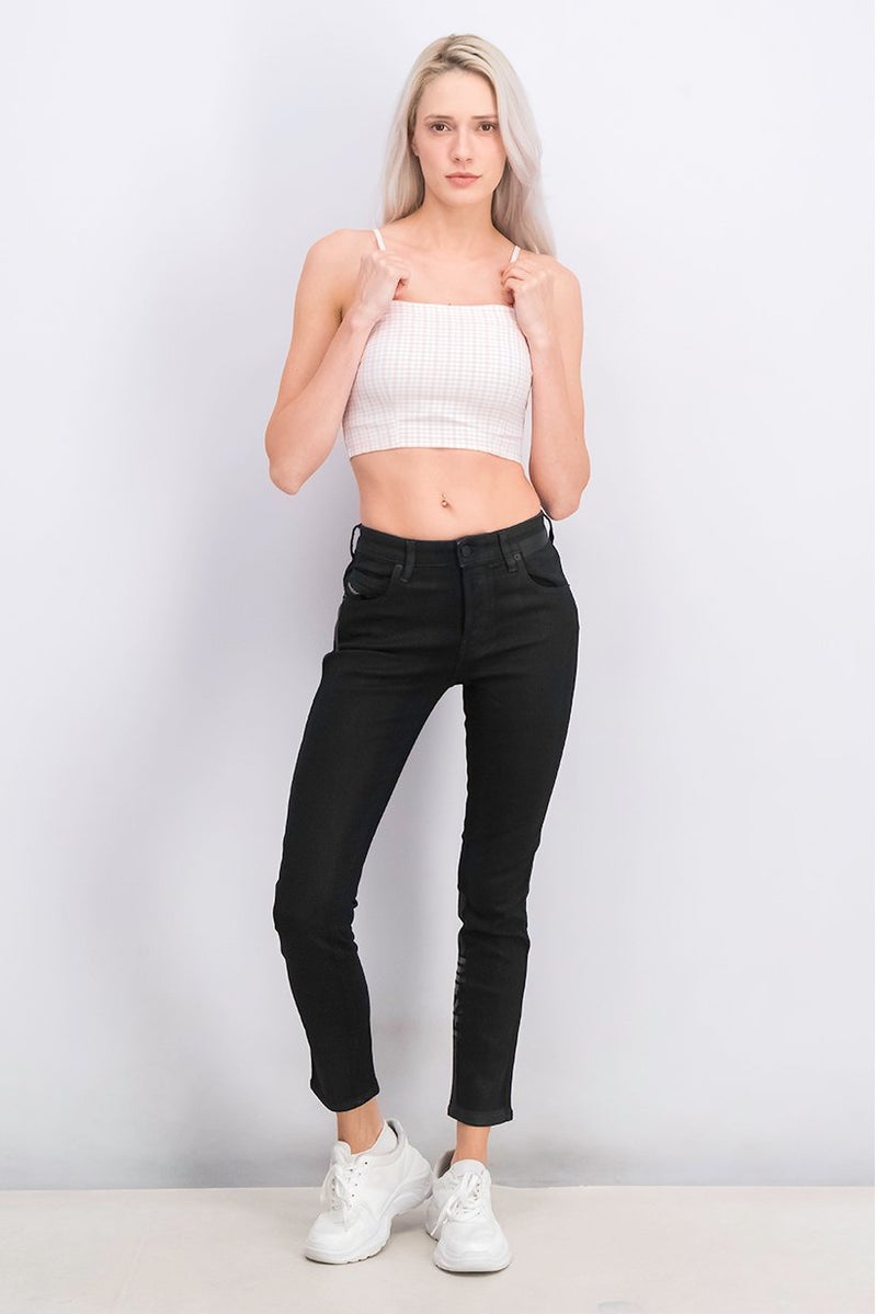 DIESEL Women Slim Fit Printed Stretchable Jeans, Black  - Image 4