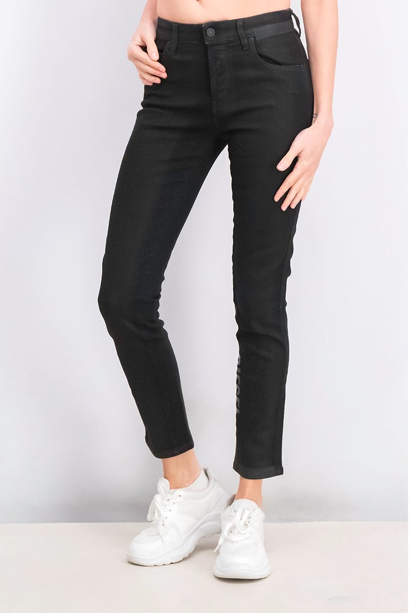 DIESEL Women Slim Fit Printed Stretchable Jeans, Black  - Image 1