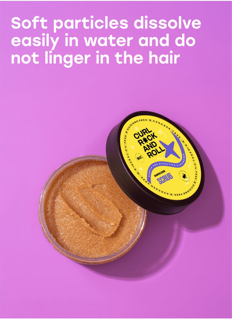 CURL ROCK AND ROLL - Curl Rock and Roll Scalp Scrub Shampoo for Hair - Cleanses and Volumizes - Paraben-Free, Sulfate-Free, 300 ml - Image 1