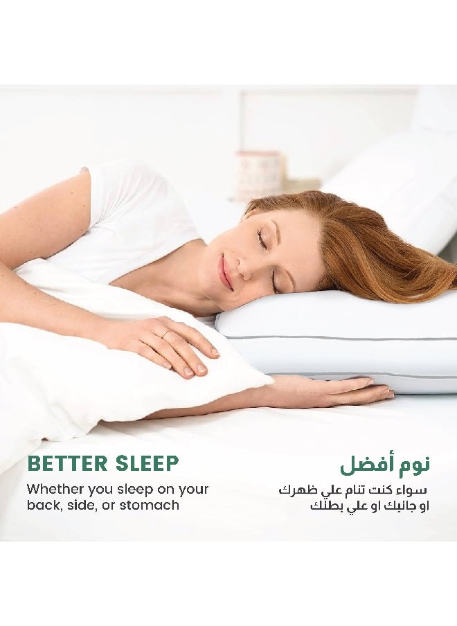 Rest Gusset Plush Pillow King Size 50X86Cm /20''X 34'' Bed Pillow For Sleeping, Gusset Plushed Pillow For Back, Stomach Or Side Sleepers, Hotel Pillow With Down Alternative Filling  - Image 3