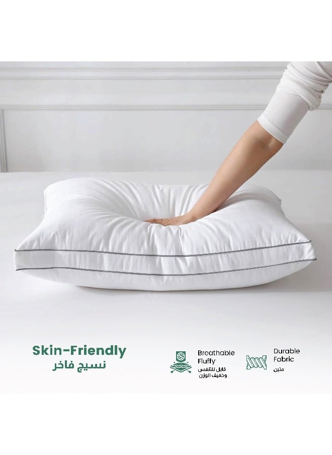 Rest Gusset Plush Pillow King Size 50X86Cm /20''X 34'' Bed Pillow For Sleeping, Gusset Plushed Pillow For Back, Stomach Or Side Sleepers, Hotel Pillow With Down Alternative Filling  - Image 4