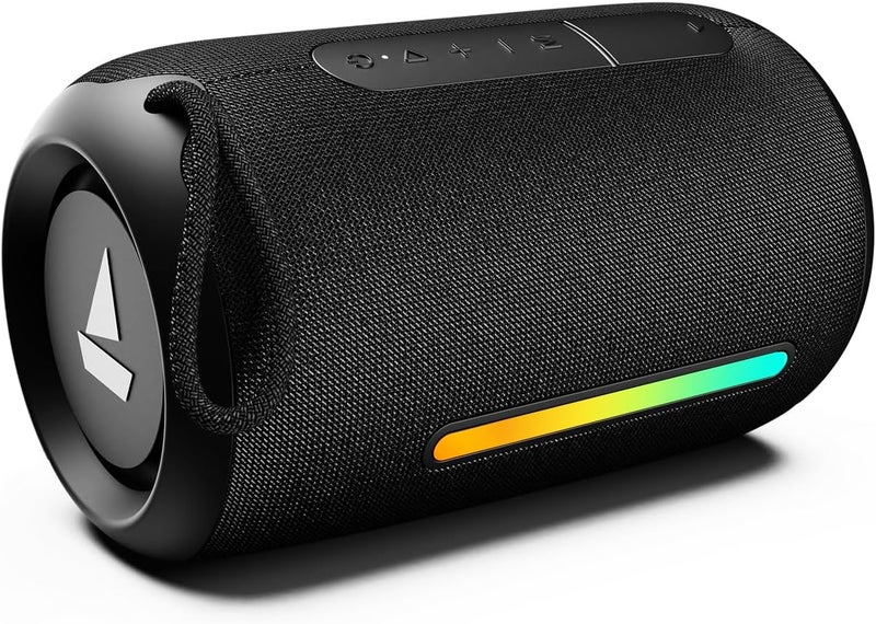 boAt Stone 350 Pro w/ 14W Signature Sound, Up to 12 Hours Playback, RGB LEDs, TWS Feature, Built-in Mic, BTv5.3, AUX Port, IPX5 & Type-C Interface Bluetooth Speaker (Raging Black) - Image 1