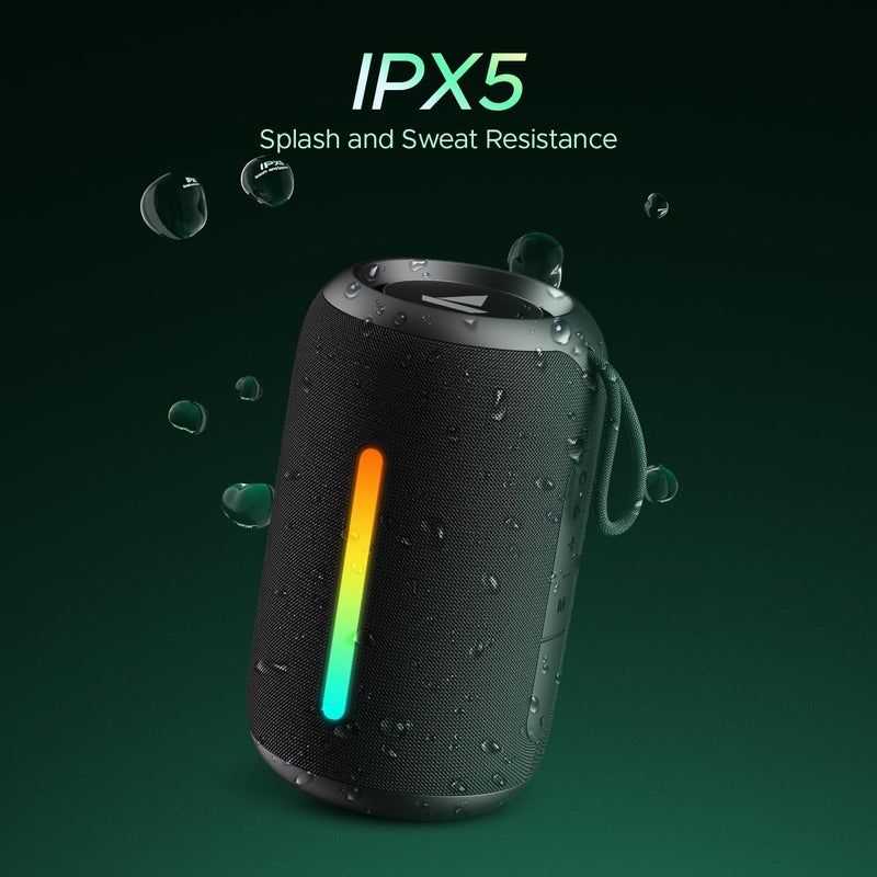 boAt Stone 350 Pro w/ 14W Signature Sound, Up to 12 Hours Playback, RGB LEDs, TWS Feature, Built-in Mic, BTv5.3, AUX Port, IPX5 & Type-C Interface Bluetooth Speaker (Raging Black) - Image 5