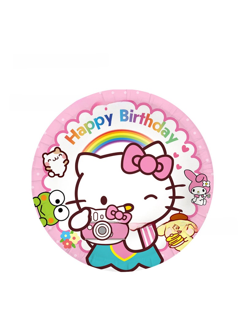 Generic New Pink KT Cat Birthday Party Tableware Set 9-inch plate 10P-KT cat 