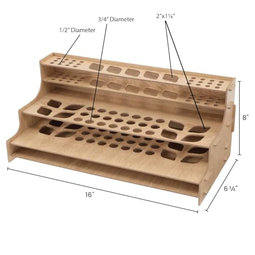 HG Art Concepts Mezzo Artist Drawing Rack Wood Grain Laminate Multi Layer Desk Stand Professional Storage Display Organizer for Pens Pencils Drafting and all other Drawing Tools - Image 3