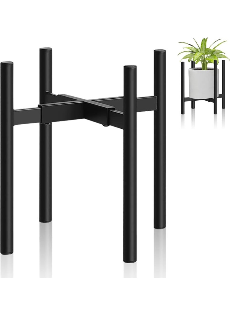 موثوقية التنبؤ حامل نباتات معدني قابل للتعديل، حامل أواني زهور دائري أسود ورف زاوية، رف عرض نباتات متين ومقاوم للصدأ للحدائق المنزلية الداخلية والخارجية، وتزيين الشرفات والفناءات - Image 1