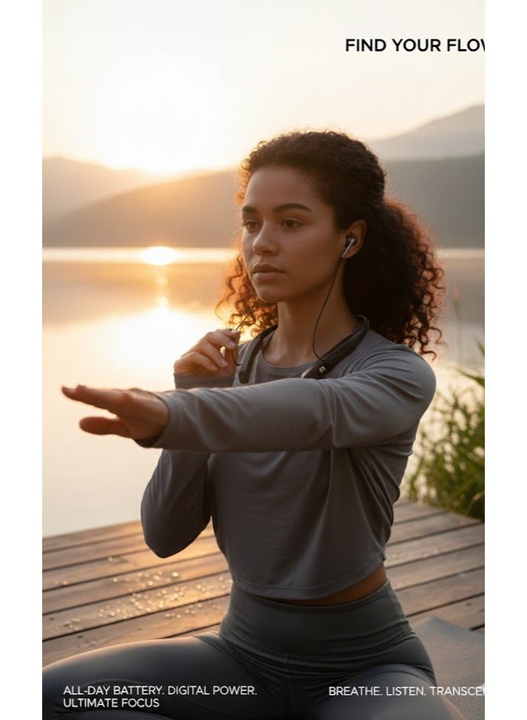 Jnuobi سماعة بلوتوث JNUOBI موديل YD-19 بإصدار 5.0 مع إلغاء ضوضاء نشط Hybrid ANC وتصميم حول الرقبة وعرض رقمي للشحن - Image 4