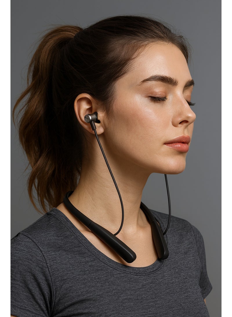 Jnuobi سماعة بلوتوث JNUOBI موديل YD-19 بإصدار 5.0 مع إلغاء ضوضاء نشط Hybrid ANC وتصميم حول الرقبة وعرض رقمي للشحن - Image 3